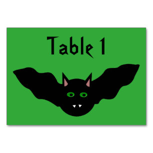 Numéro De Table Vampire Chat Face Bat Halloween Tablecards Personn