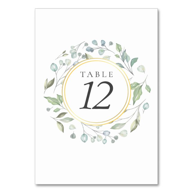 Numéro De Table Verdure Laurel Garland Elégant Or (Par défaut)