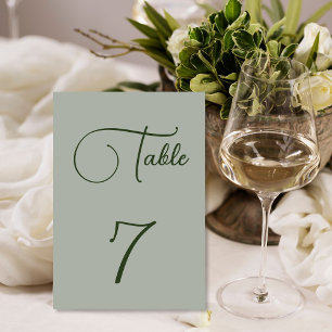 Numéro De Table Vert d'angle minimal