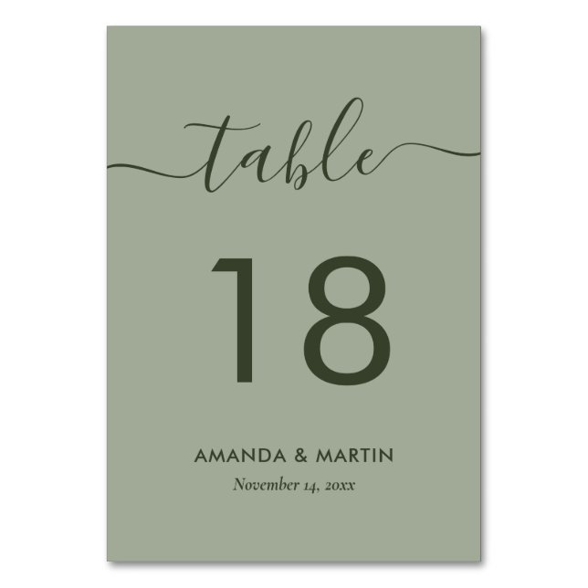 Numéro De Table Vert moderne (Par défaut)