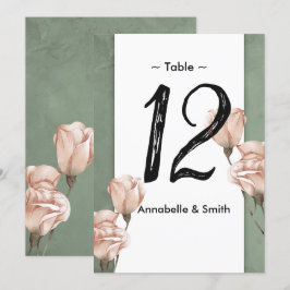 numéro de table verte tendance