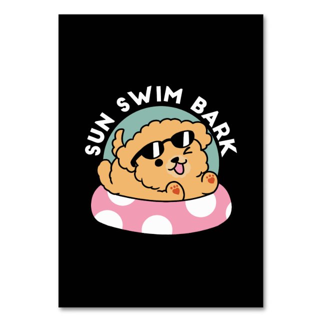 Numéro De Table Vibes d'été Chien - Chiot flottant avec lunettes d (Par défaut)