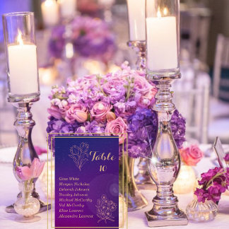 Numéro De Table Vibrant Magenta Purple Mariage Party