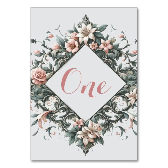 Numéro De Table Vigne florale terrestre (Dos)