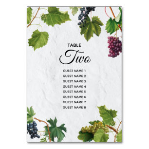 Numéro De Table Vignoble de raisins Méditerranée Grec Mariage