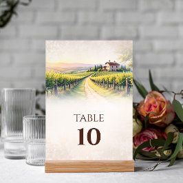 Numéro De Table Vignoble romantique Rustique Mariage Numéro de tab