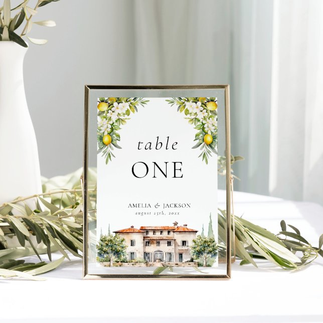Numéro De Table Villas italiennes Lemons & Olives (Créateur téléchargé)