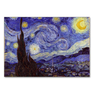 Numéro De Table Vincent Van Gogh Starry Nuit Vintage Art