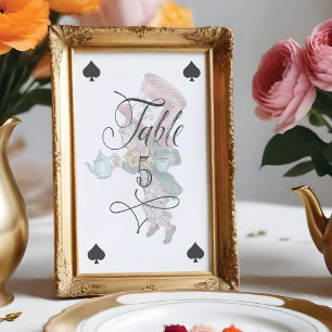 Numéro De Table Vintage Alice au pays des merveilles Caractère de