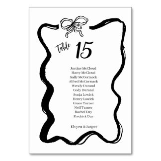 Numéro De Table Vintage Black & White Hand-drawn Frame Wedding