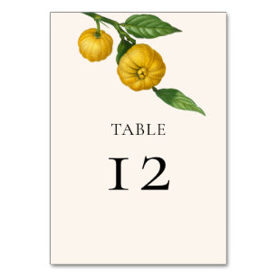 Numéro De Table Vintage Citrus Citrus Verdure Mariage botanique