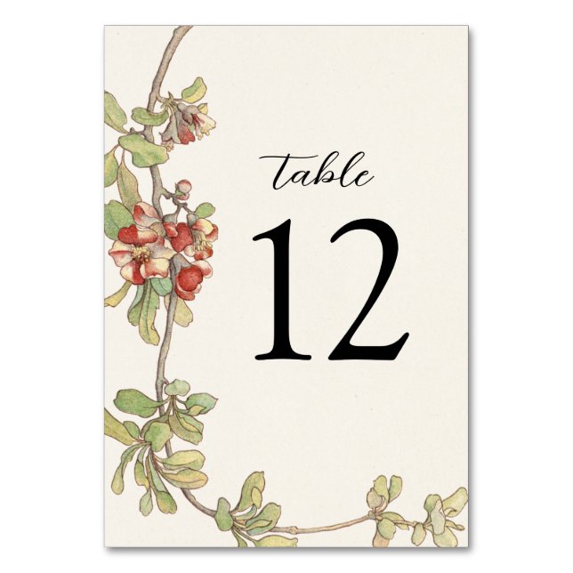 Numéro de table vintage de fleurs de cerisier (Par défaut)