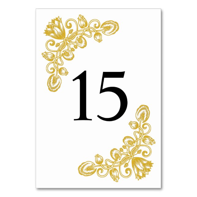 Numéro De Table Vintage Gold Table 15 (Par défaut)