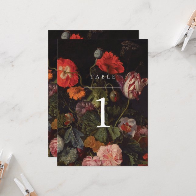 Numéro de table vintage moderne (Devant/Arrière en situation)