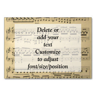 Numéro De Table Vintage Music Sheet