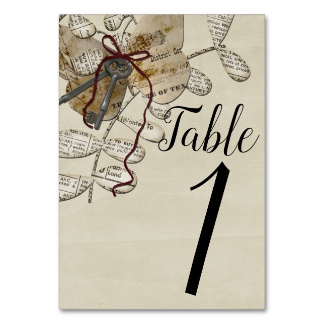 Numéro de table Vintage voyage (Par défaut)