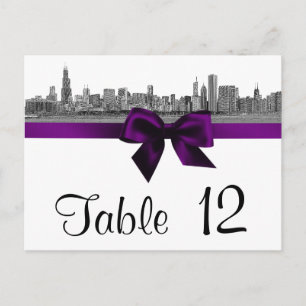 Numéro de table violet BW Etched de Chicago