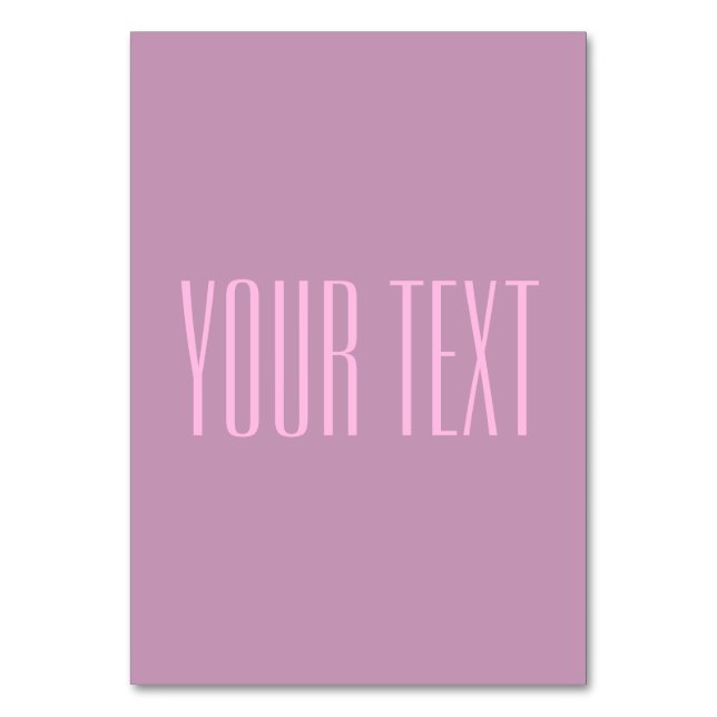 Numéro De Table Violet pastel et rose clair | Texte éditable moder (Par défaut)