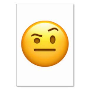 Numéro De Table Visage avec un sourcil levé - Emoji