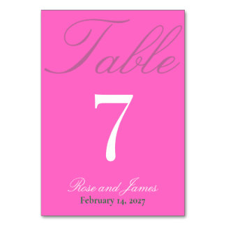 Numéro De Table Vivid Pink Y2K Gothic Wedding