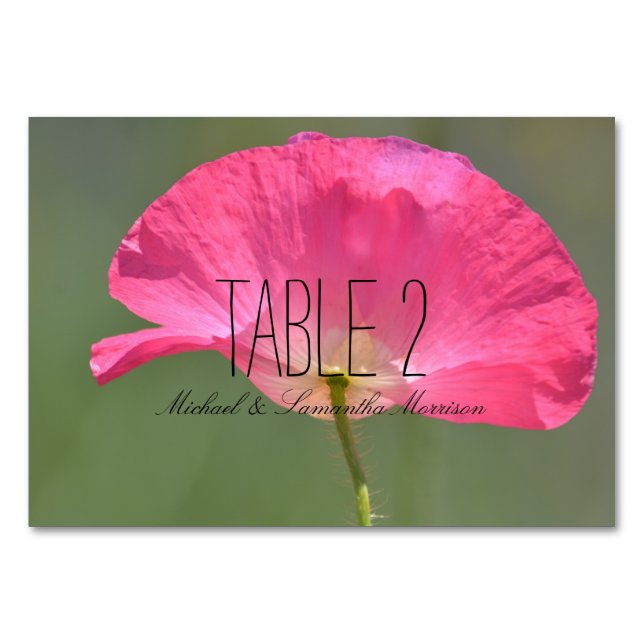 Numéro De Table Votre photo et vos noms personnalisés (Devant)