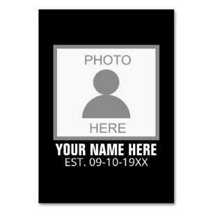 Numéro De Table Votre photo ici Nom et âge