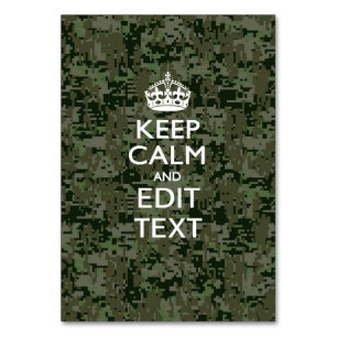 Numéro De Table Votre propre texte Camo numérique Woodland Gardez