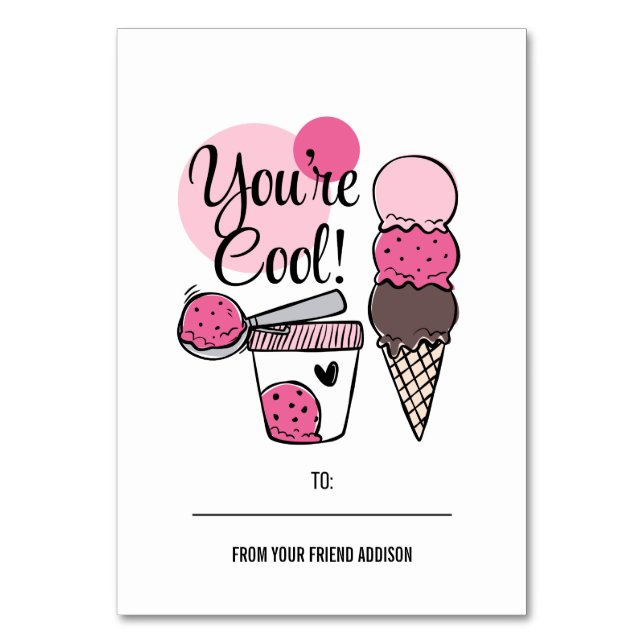 Numéro De Table Vous êtes Cool Enfants Classroom Valentine Card (Par défaut)