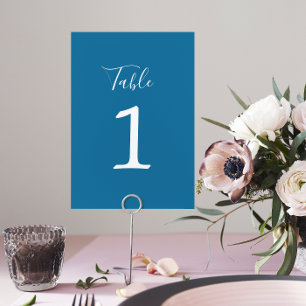 Numéro De Table Vrai Simplicité 1 Mariage Hiver Bleu Numéro de tab