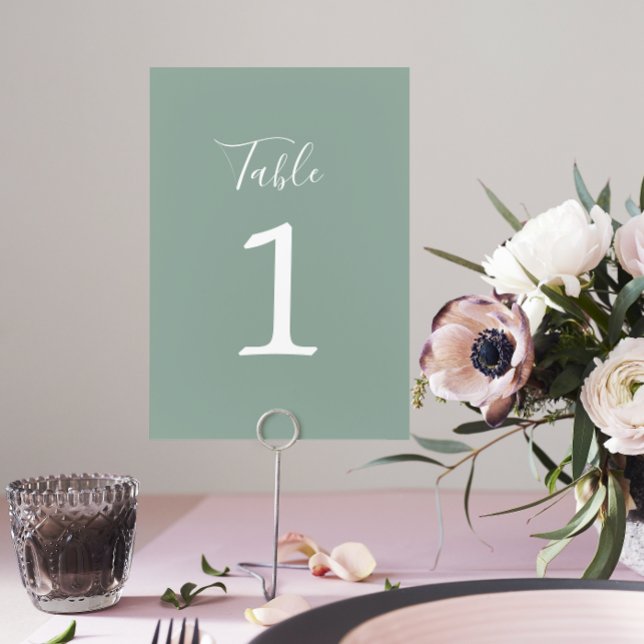 Numéro De Table Vrai Simplicité 1 Mariage Sage Green Numéro de tab (Créateur téléchargé)