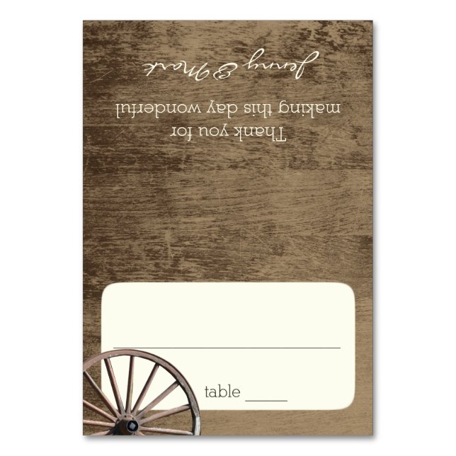 Numéro De Table Wagon Wheel et Barn Wood Seating Card (Par défaut)