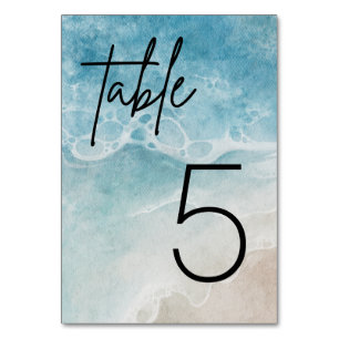 Numéro De Table Watercolor Beach Mariage d'été Table
