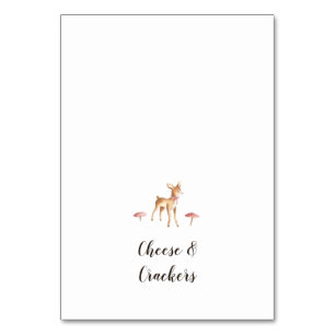 Numéro De Table Watercolor Girl Deer sur White Buffet Étiquettes a