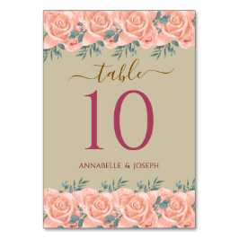 Numéro De Table watercolors Florals Modern Botanical Wedding