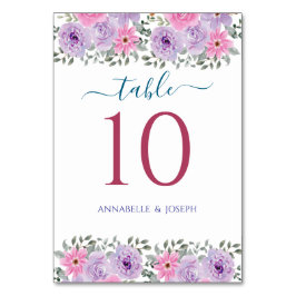 Numéro De Table watercolors Florals Modern Botanical Wedding