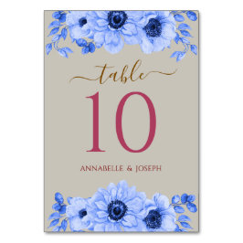 Numéro De Table watercolors Florals Modern Botanical Wedding