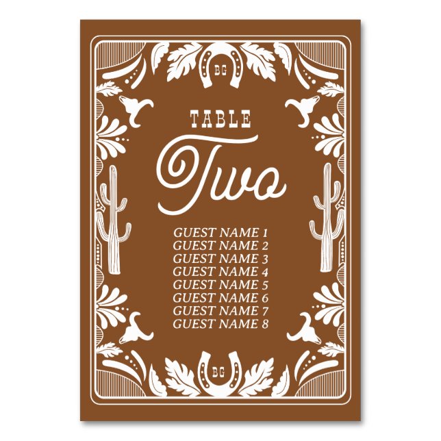 Numéro De Table Western Country Cowboy Rustique Mariage (Par défaut)
