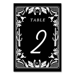Numéro De Table Western Country Cowboy Rustique Mariage