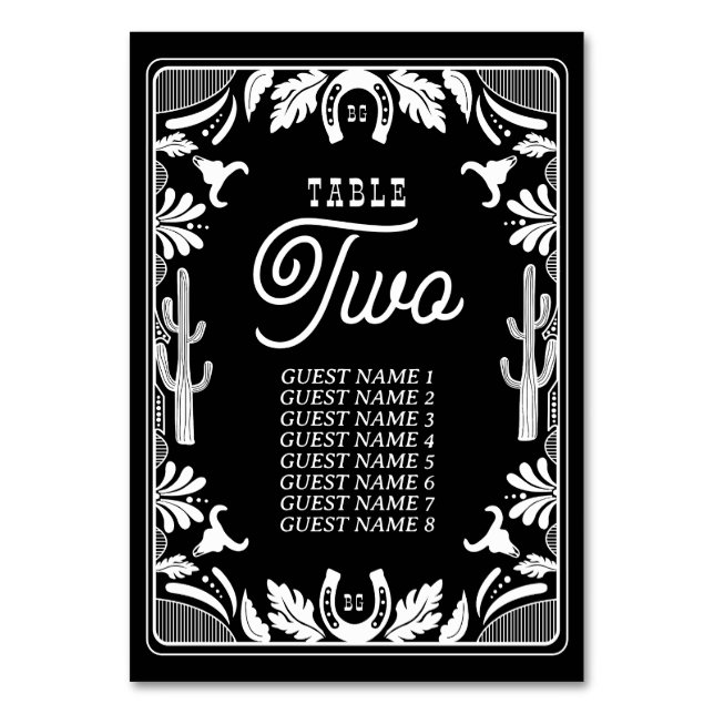 Numéro De Table Western Country Cowboy Rustique Mariage (Par défaut)