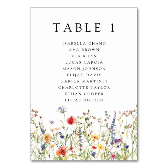 Numéro De Table Whimsical Summer Floral Wedding  Table Number (Par défaut)
