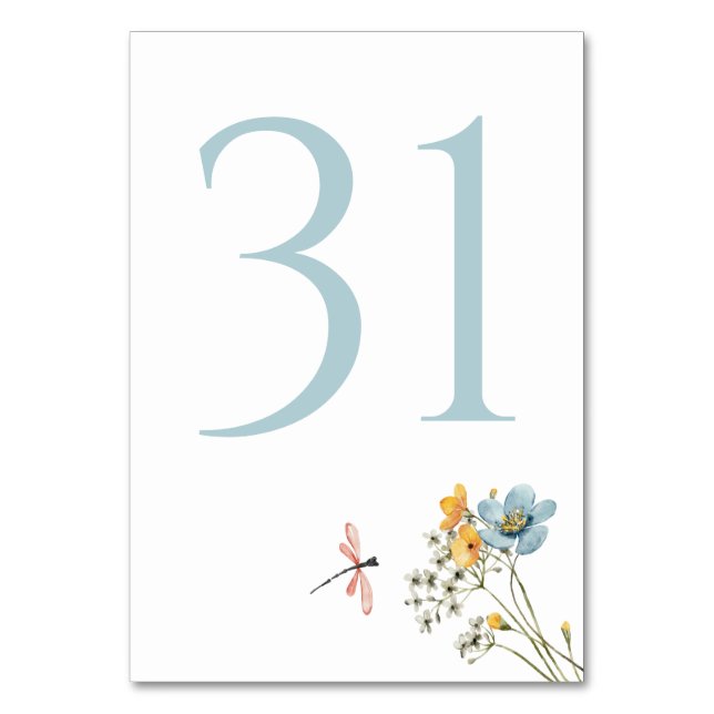 Numéro De Table Whimsical Wildflower Meadow Wedding  (Par défaut)