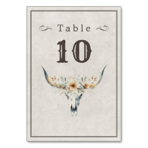Numéro De Table Wild West mariage longhorn