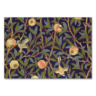 Numéro De Table William Morris Oiseau Et Grenade Art Vintage
