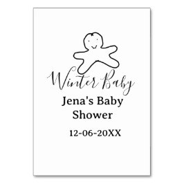 Numéro De Table Winter baby shower cookie black scribble hand-draw