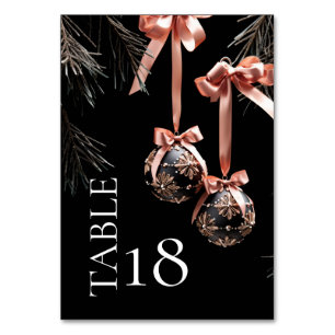 Numéro de table Winter Pink et Onyx Baubles