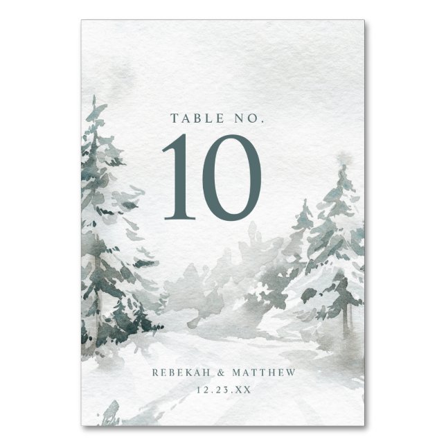 Numéro De Table Winter Wonderland | Numéro du tableau Woodland (Par défaut)
