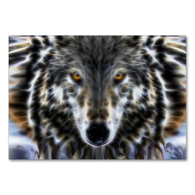 Numéro De Table Wolf Woodland Portrait inspirant (Devant)
