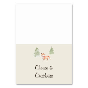 Numéro De Table Woodland Fox Girl Baby shower Buffet Étiquettes de