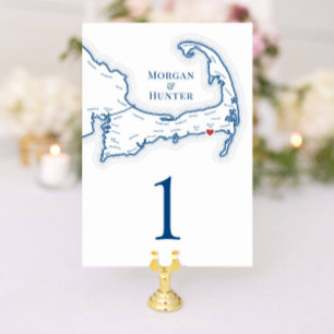 Numéro De Table Wychmere Beach Resort Harwich Port Mariage
