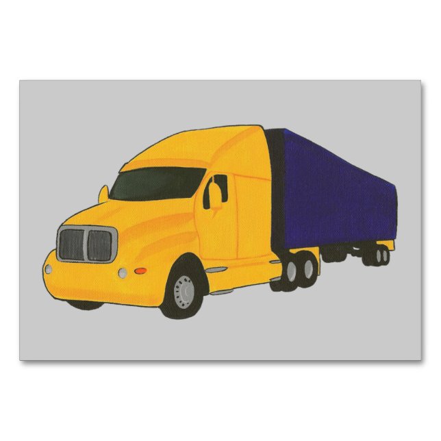 Numéro De Table Yellow Blue Truck Reading Flashcards for Adults (Devant)